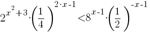 2^{x^{2}+3}*({{1}/{4}})^{2*x-1}<8^{x-1}*({{1}/{2}})^{-x-1}
