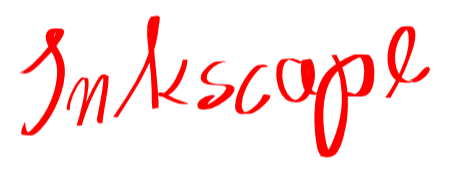 Przykład użycia narzędzia kaligraficznego w Inkscapie